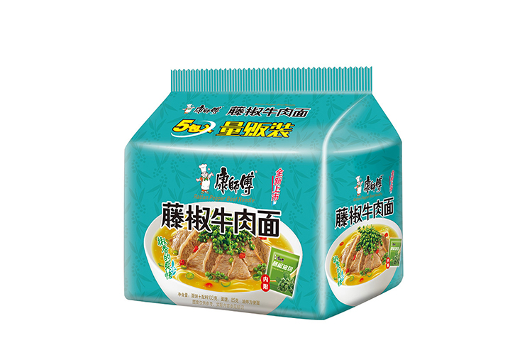 袋康五连包藤椒牛肉面5包X6组*